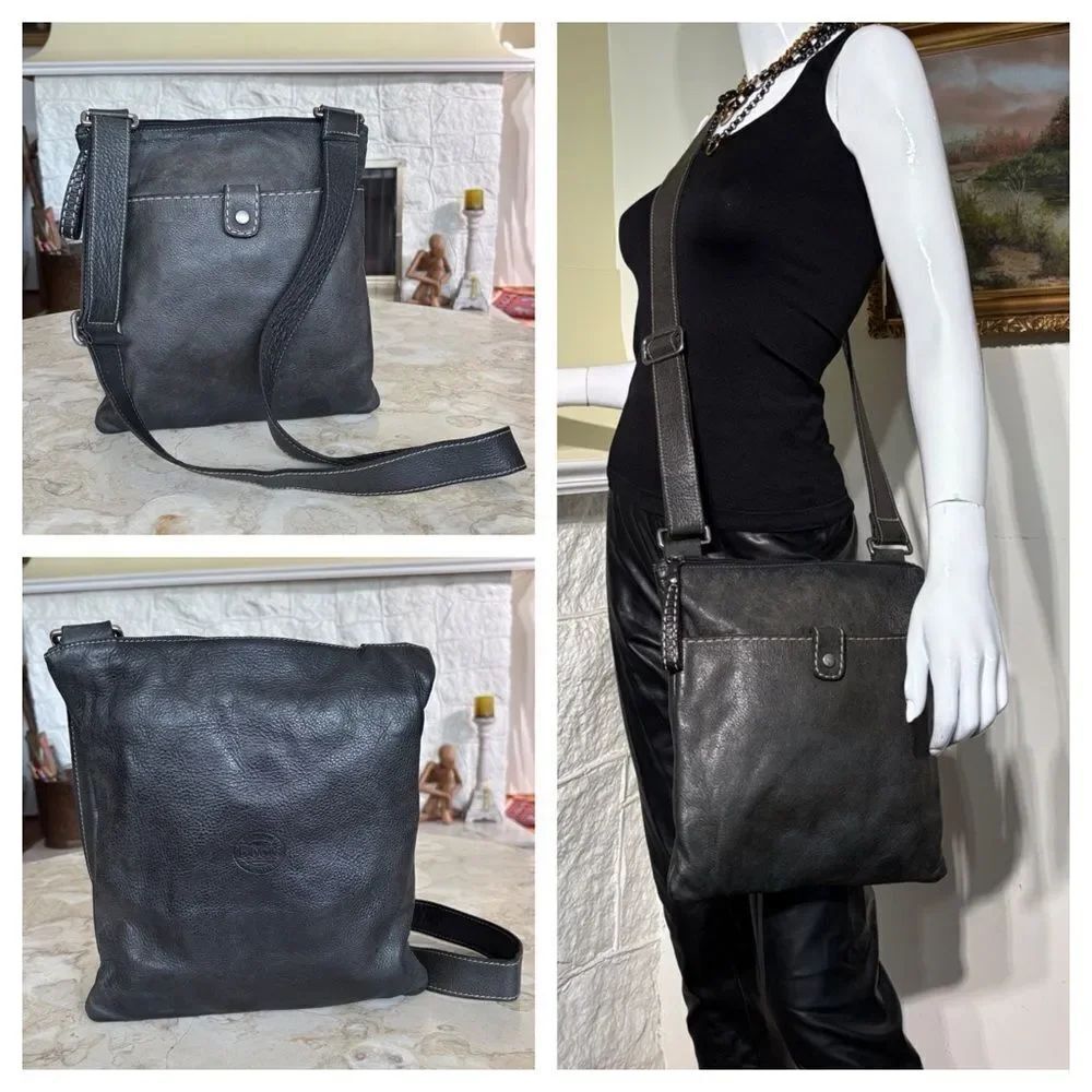 Roots Tribe Leather Crossbody Bag